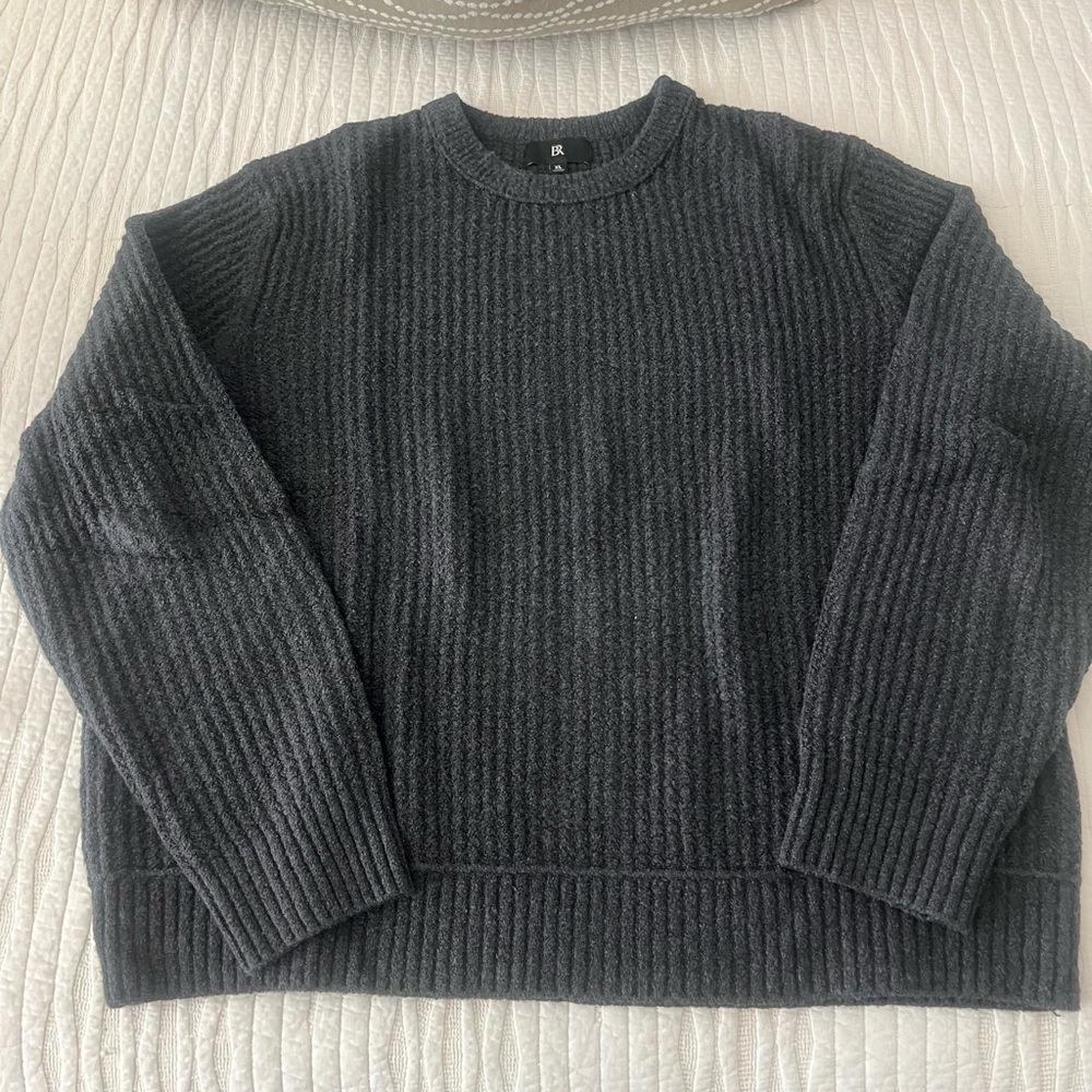 Banana Republic Men's Ribbed Crewneck Sweater - Charcoal